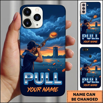Maxcorners Blue Sky Range Shooter Pull Clay Target Personalized Name Trap Shooting Phone Case