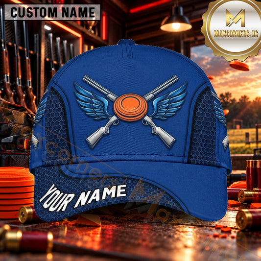 Maxcorners Winged Clay Target Shotguns Trap Shooting Personalized Name 3D Cap