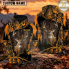 Maxcorners Trophy Buck Woodland Camo Shield Personalized Name 3D Hoodie