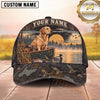 Maxcorners Duck Hunting Hunting Dog Boat Wetland Ducks Sunset Scene Multiple Options Personalized Name 3D Cap