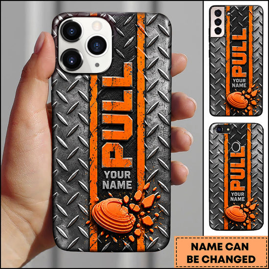 Maxcorners Trap Shooting Diamond Plate Pull Clay Target Personalized Name 3D Phone Case