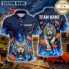 Maxcorners Tiger Fierce Predator Portrait Multiple Options Personalized Name, Team Name 3D Shirt