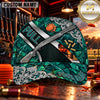 Maxcorners PULL Shotgun Ornate Blue Trap Shooting Personalized Name 3D Cap