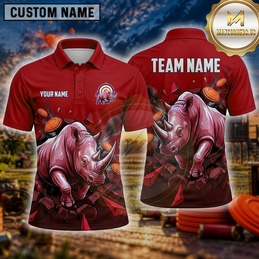 Maxcorners Trap Shooting Shirt Rhino Multiple Options Personalized Name, Team Name 3D Shirt