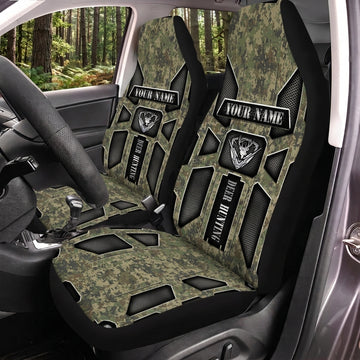 Maxcorners Hunting Green Tactical Armor Camo Personalized Name Car Seat Covers