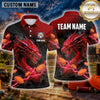 Maxcorners Dragon Twin Fire Breathing Multiple Options Personalized Name, Team Name 3D Shirt