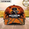 Maxcorners Blaze Orange Woodland Camo Duck Hunting With Dogs Multi Options Personalized Name 3D Cap