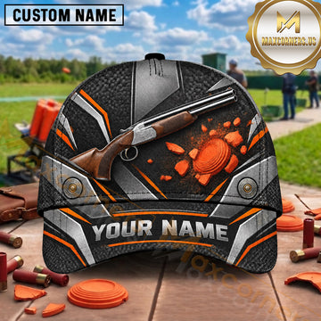 Maxcorners Trap Shooting Geometric Shotgun Clay Explosion Multiple Options Personalized Name 3D Cap