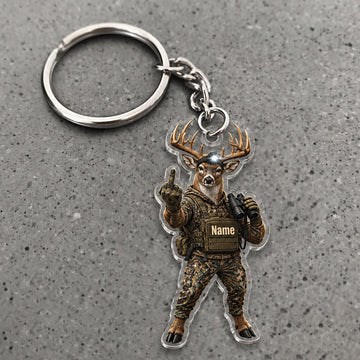 Maxcorners Deer Hunting Camo Outdoorsman Wilderness Custom Name Trap Hunting Custom Gift 2D Flat Acrylic Ornament, Keychain