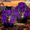 Maxcorners Whitetail Buck Antler Geometric Camo Personalized Name 3D Hoodie
