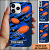 Maxcorners Modern Blue Shotgun Pull Clay Target Personalized Name Trap Shooting Phone Case