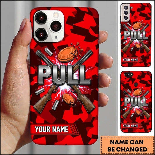 Maxcorners Shattered Geometric Pull Clay Target Personalized Name Trap Shooting Phone Case