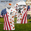 Maxcorners Trap Shooting American Flag Shooter Silhouette Clay Target Pattern Multiple Options Personalized Name, Team Name 3D Shirt