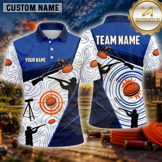 Maxcorners Trap Shooting Shirt Clay Target Shooting Abstract Target Multiple Options Personalized Name, Team Name 3D Shirt