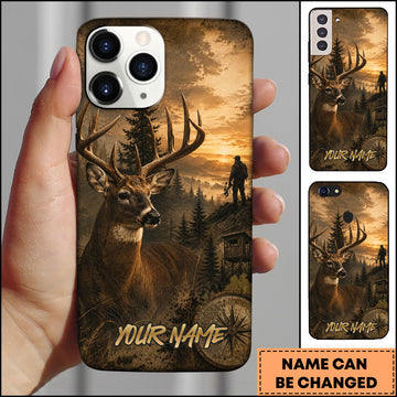 Maxcorners Hunting Whitetail Deer Sunset Personalized 3D Phone Case