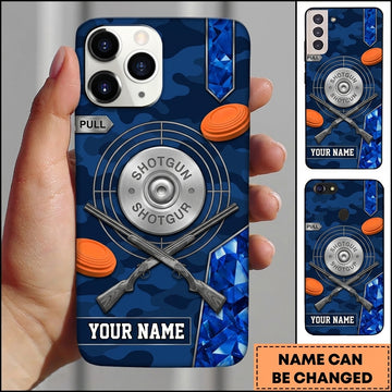 Maxcorners Shotgun Shell Target Badge Sporting Clays Personalized Name Trap Shooting Phone Case