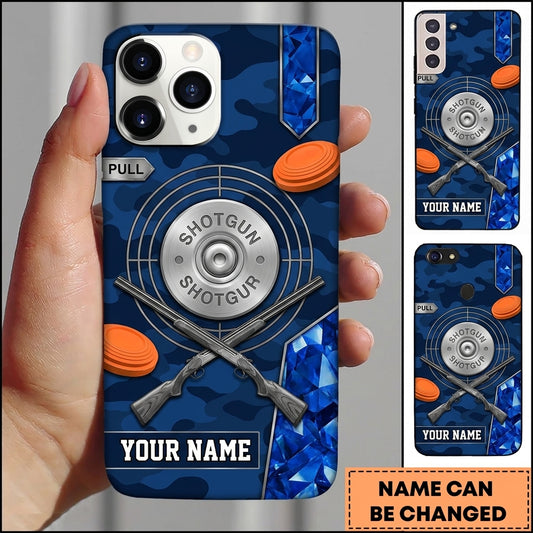 Maxcorners Shotgun Shell Target Badge Sporting Clays Personalized Name Trap Shooting Phone Case