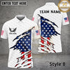Maxcorners Golf American Flag Ripped Crack Pattern Multiple Options Personalized Name, Team Name 3D Shirt (9 Designs)