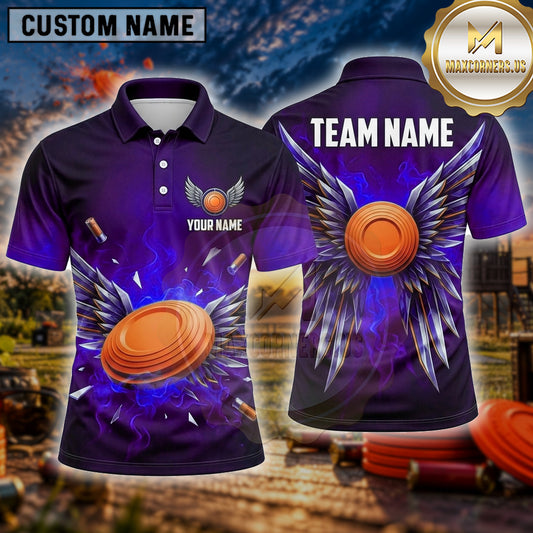 Maxcorners Trap Shooting Shirt Winged Clay Multiple Options Personalized Name, Team Name 3D Shirt