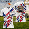 Maxcorners Trap Shooting Ripped American Flag Shotgun Shell Emblem Multiple Options Personalized Name, Team Name 3D Shirt