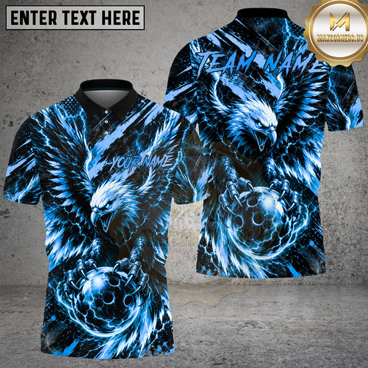 Maxcorners Bowling Eagle Thunder Claw Multiple Options Personalized Name, Team Name 3D Shirt