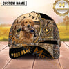 Maxcorners Dog Hunting And Duck Hunting Wildlife Badge Woodland Artwork Multiple Options Personalized Name 3D Cap