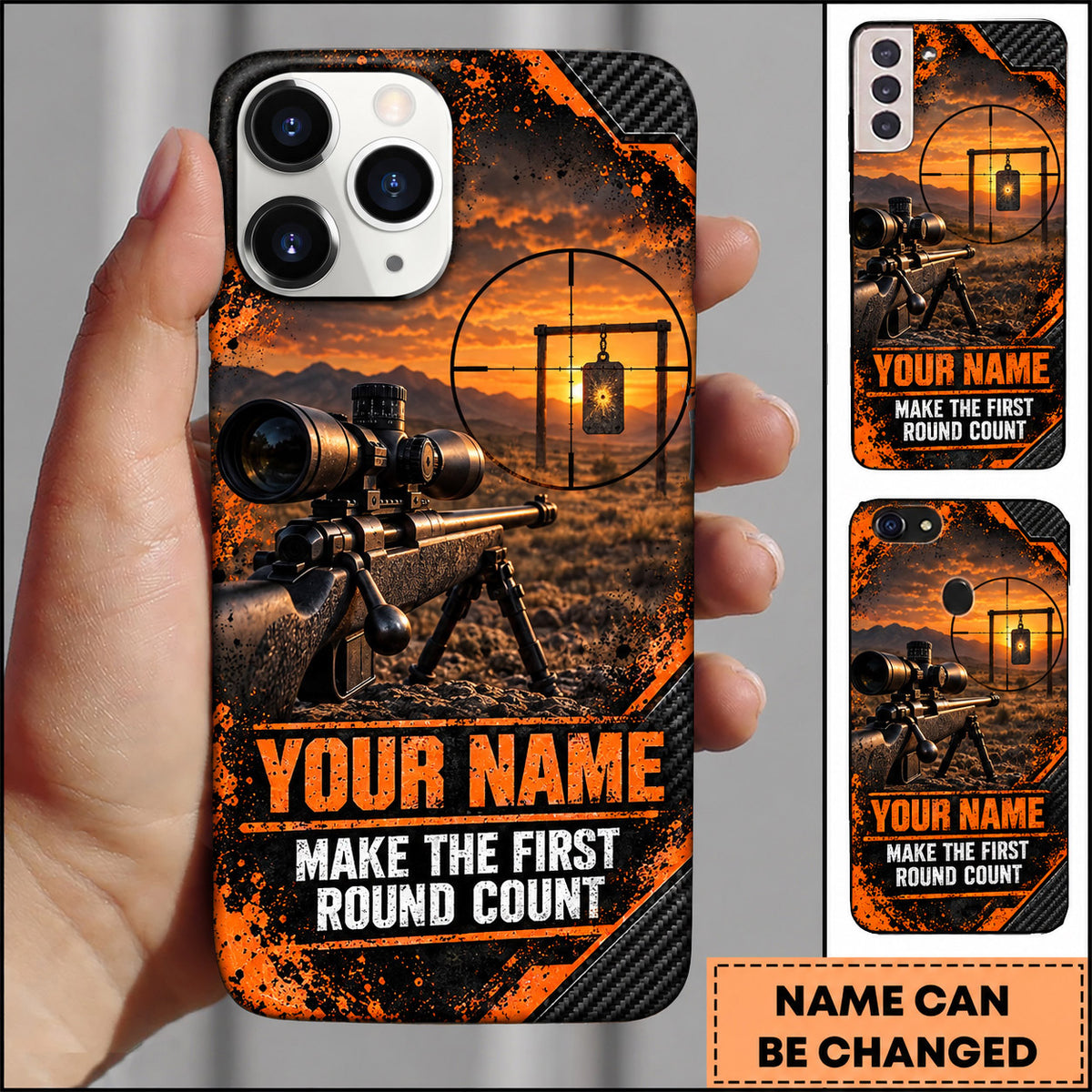 Maxcorners Long Range Shooting Make The First Round Count Target Personalized Name 3D Phone Case