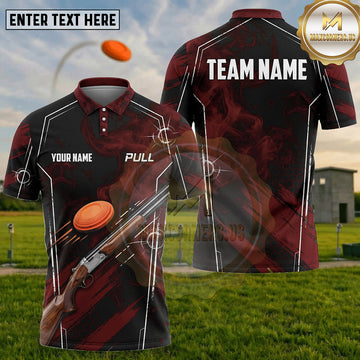 (5 Colors) Maxcorners Trap Shooting Shotgun Clay Target Abstract Motion Multiple Options Personalized Name, Team Name 3D Shirt