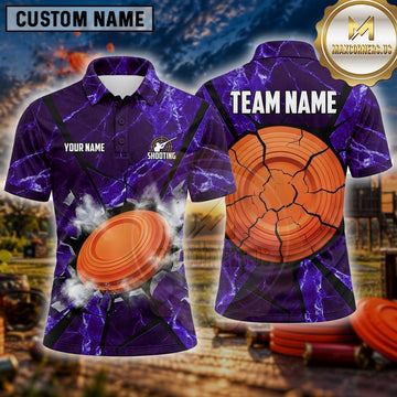 Maxcorners Clay Target Shooting Cracked Disc Impact Multiple Options Personalized Name, Team Name 3D Shirt