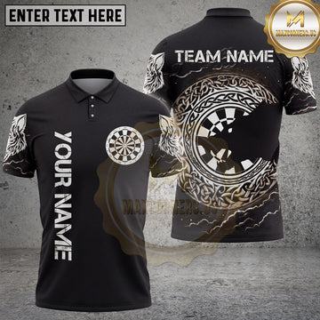 Maxcorners Darts Celtic Dragon Dartboard Ornamental Pattern Multiple Options Personalized Name, Team Name 3D Shirt