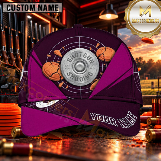 Maxcorners Shotgun Shell Target Badge Trap Shooting Personalized Name 3D Cap