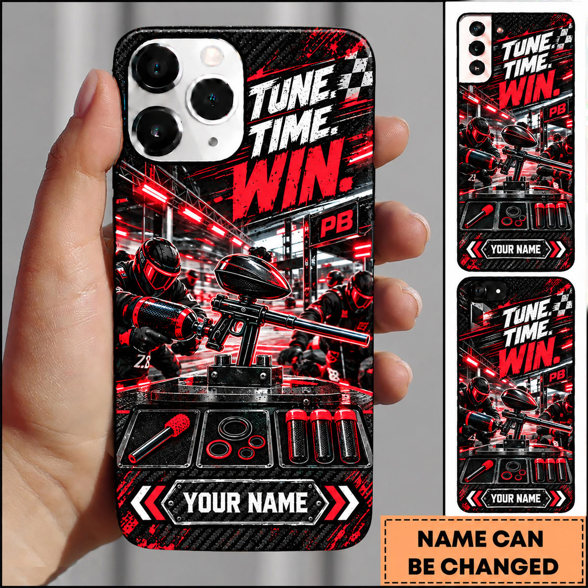 Maxcorners Paintball Tune Time Win Marker Personalized Name 3D Phone Case