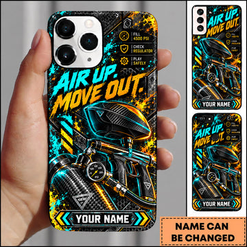 Maxcorners Paintball Air Up Move Out Tactical Player Personalized Name 3D Phone Case