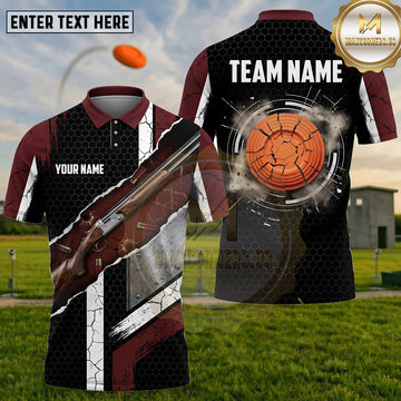 (5 Colors) Maxcorners Trap Shooting Shotgun Clay Target Target Burst Multiple Options Personalized Name, Team Name 3D Shirt