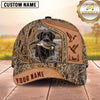 Maxcorners Dog Hunting And Duck Hunting Flying Birds Leather Artwork Multiple Options Personalized Name 3D Cap