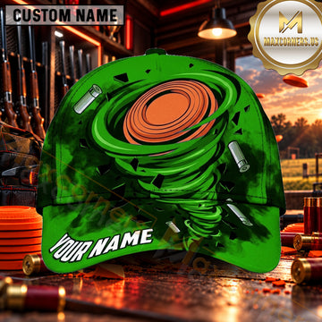 Maxcorners Clay Target Blue Vortex Clay Shooting Personalized Name 3D Cap