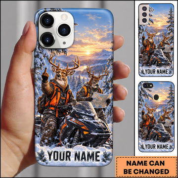 Maxcorners Deer Hunting ATV Snow Mountain Adventure Personalized Name 3D Phone Case