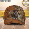 Maxcorners Rustic Leather Patch Marsh Camo Dog Hunting Multicolor Options Personalized Name 3D Cap