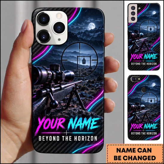 Maxcorners Long Range Shooting Beyond The Horizon Neon Reticle Personalized Name 3D Phone Case