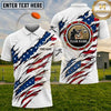 Maxcorners Trap Shooting Ripped American Flag Shotgun Shell Emblem Multiple Options Personalized Name, Team Name 3D Shirt