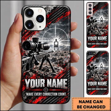 Maxcorners Long Range Shooting Make Every Correction Count Personalized Name 3D Phone Case