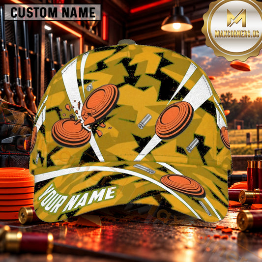 Maxcorners Blue Geometric Clay Targets Trap Shooting Personalized Name 3D Cap