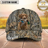 Maxcorners Classic Allover Marsh Grass Camo Duck Hunting With Dogs Multi Options Personalized Name 3D Cap