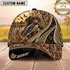 Maxcorners Sunset Marshland Gold Trim Duck Hunting Dog Cap, Multiple Breeds Personalized Name 3D Cap