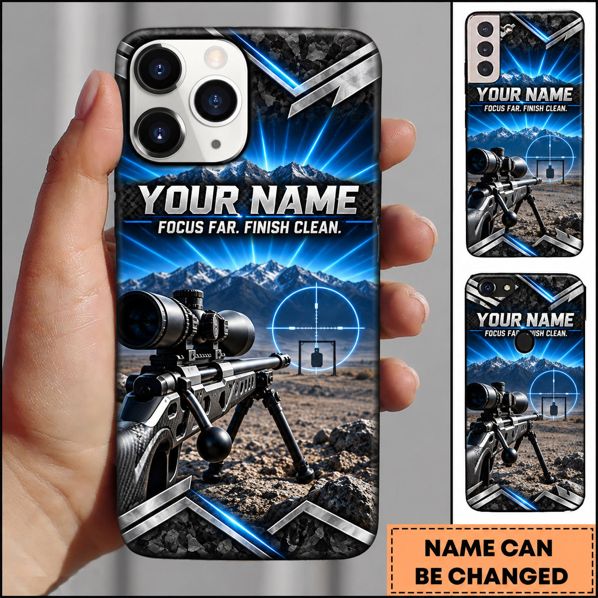 Maxcorners Long Range Shooting Focus Far Finish Clean Marksman Personalized Name 3D Phone Case