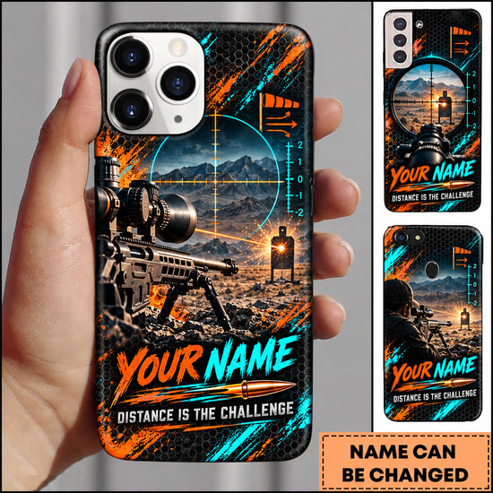 Maxcorners Long Range Shooting Distance Is The Challenge Scope Design Personalized Name 3D Phone Case