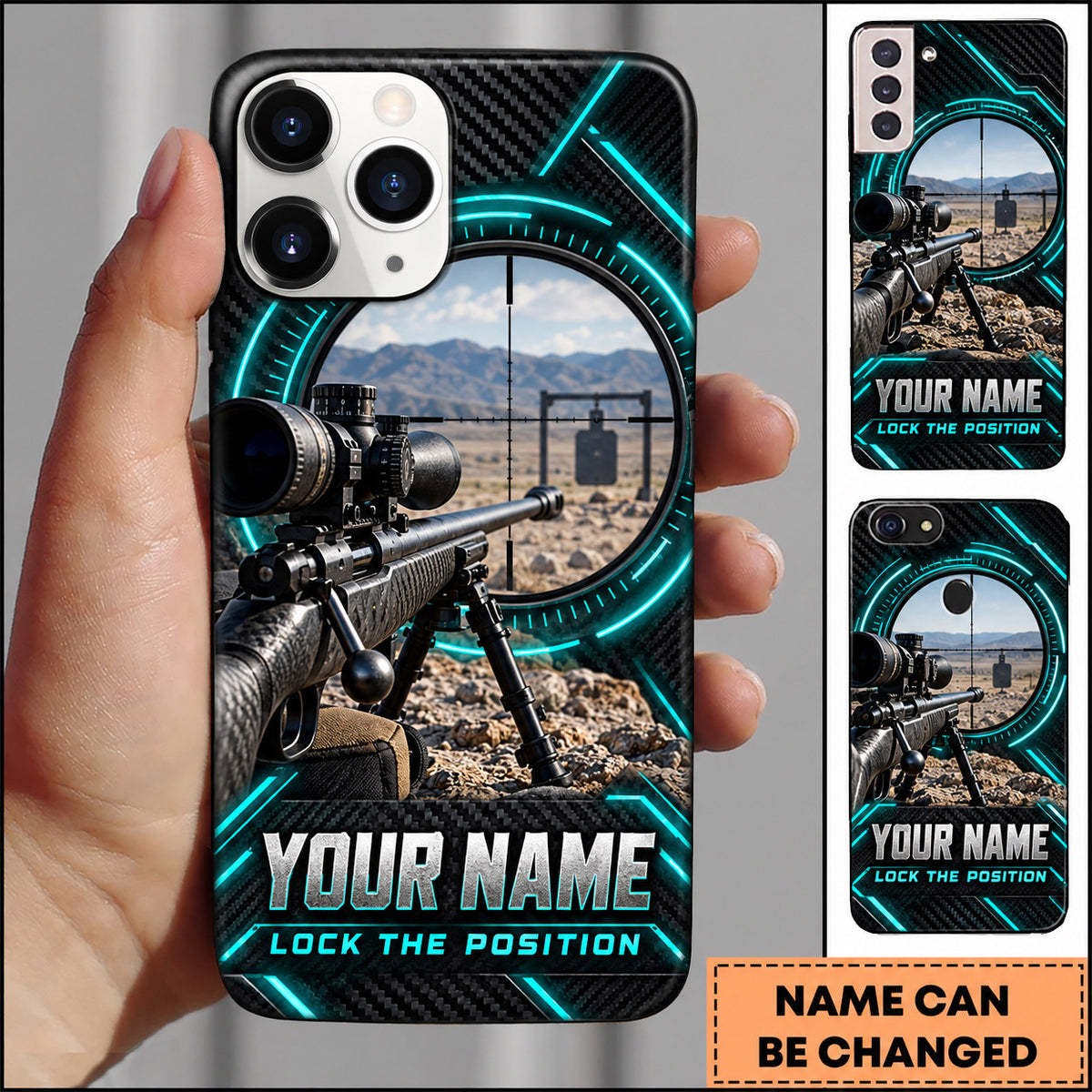 Maxcorners Long Range Shooting Lock The Position Precision Rifle Personalized Name 3D Phone Case