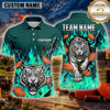 Maxcorners Tiger Fierce Predator Portrait Multiple Options Personalized Name, Team Name 3D Shirt