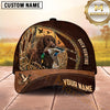 Maxcorners Dog Hunting And Duck Hunting Marsh Grass Wildlife Artwork Multiple Options Personalized Name 3D Cap