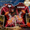 Maxcorners Skull Gothic Flame Artwork Multiple Options Personalized Name, Team Name 3D Shirt
